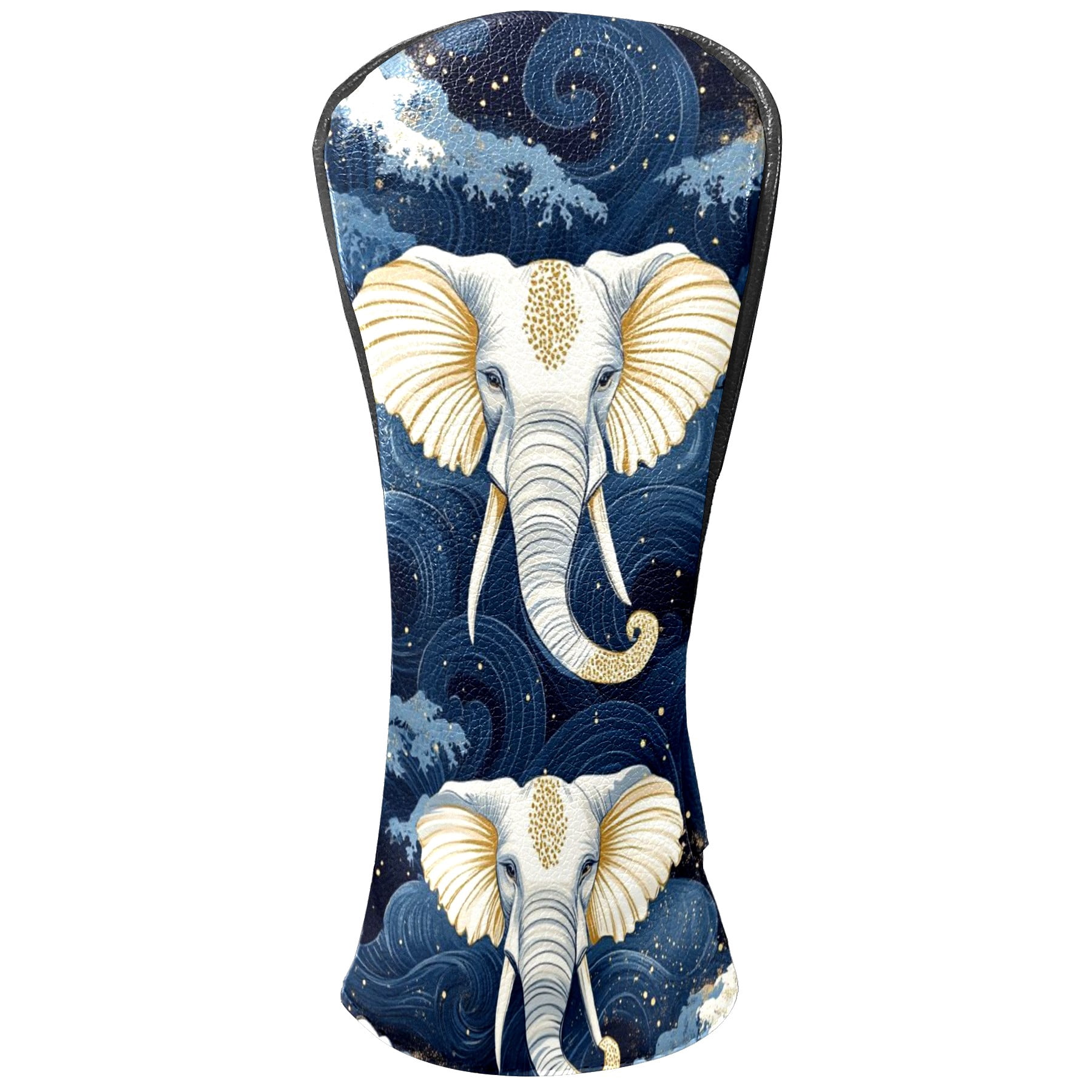 Golf Club Covers PU Leather Waterproof Head Covers for Fairway Woods Hybrids Phnom Penh Elephant Unisex Fits Most Brands