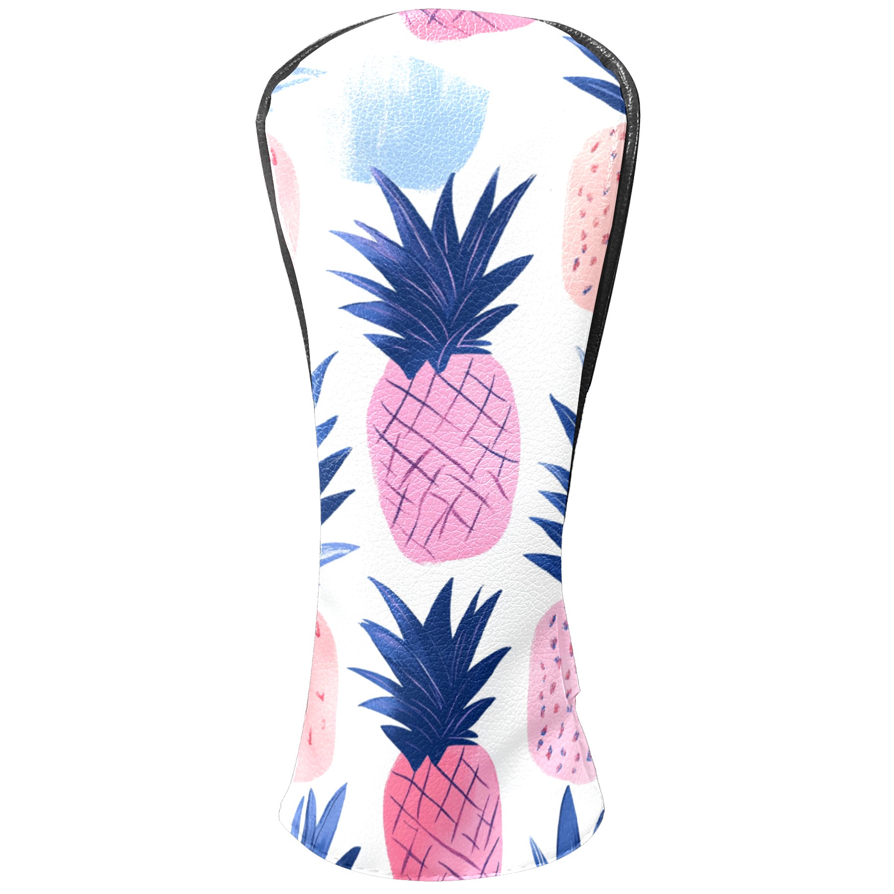 Golf Club Covers PU Leather Waterproof Head Covers for Fairway Woods Hybrids Pineapple Pattern Unisex Fits Most Brands