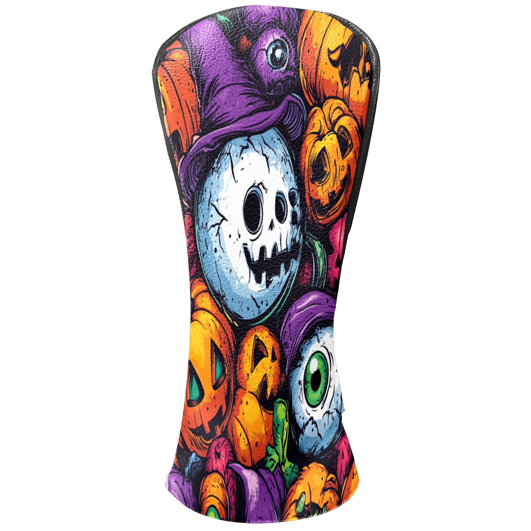 Golf Club Covers PU Leather Waterproof Head Covers for Fairway Woods Hybrids Pumpkin Eyeball