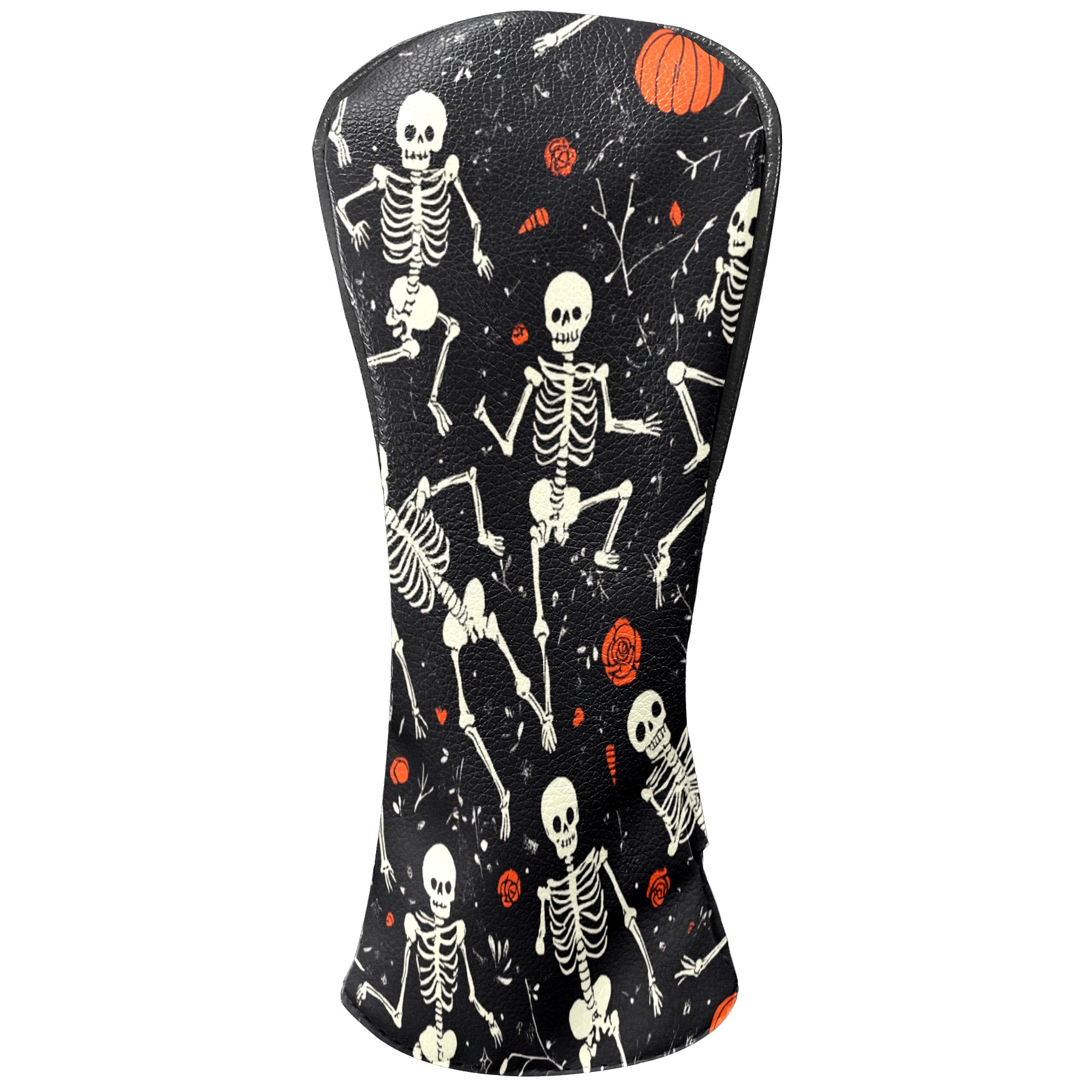 Golf Club Covers PU Leather Waterproof Head Covers for Fairway Woods Hybrids Pumpkin Skull