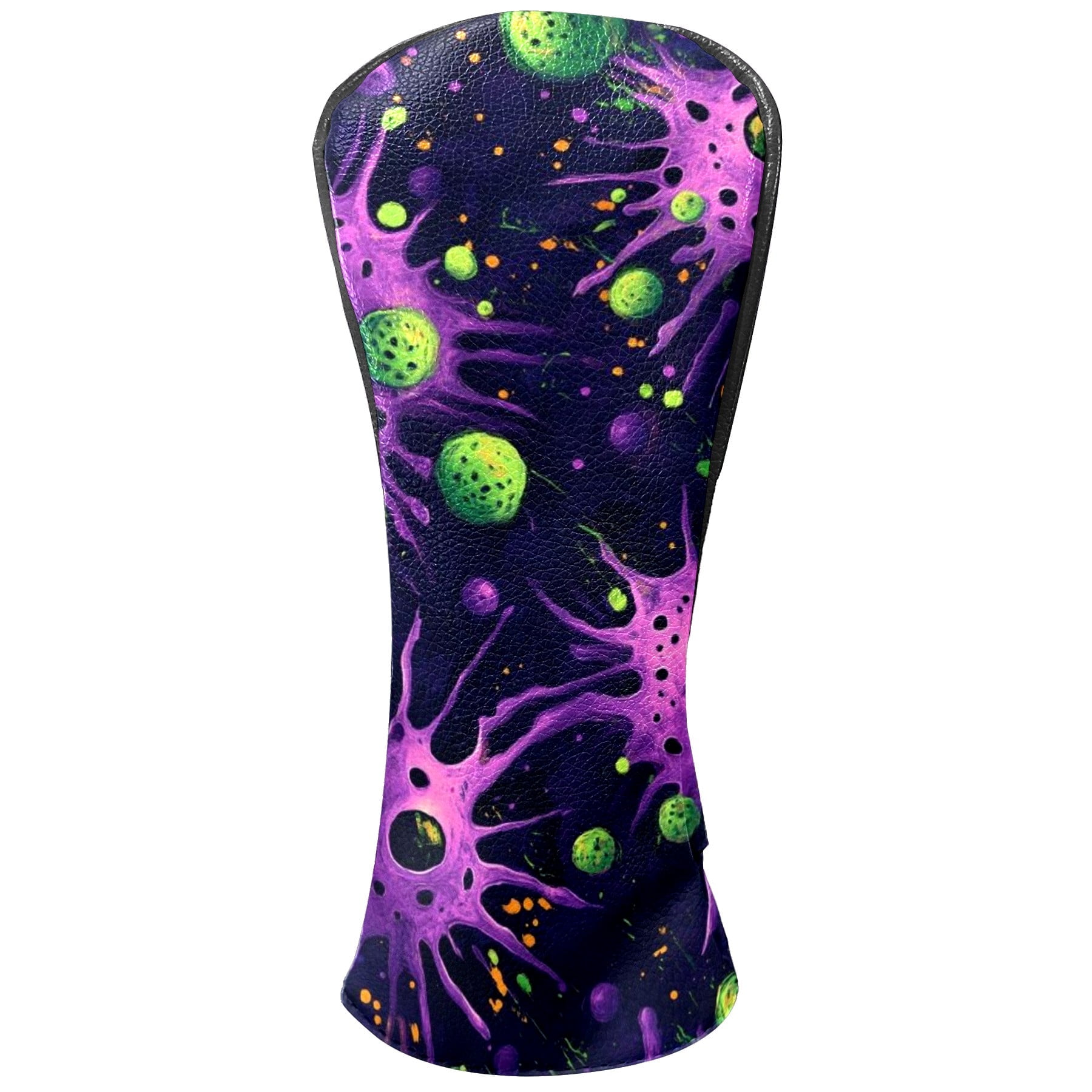 Golf Head Covers Purple Planet Design for Driver, Wood & Hybrid, Premium Waterproof PU Leather with Plush Lining, Space Themed Golf Gifts