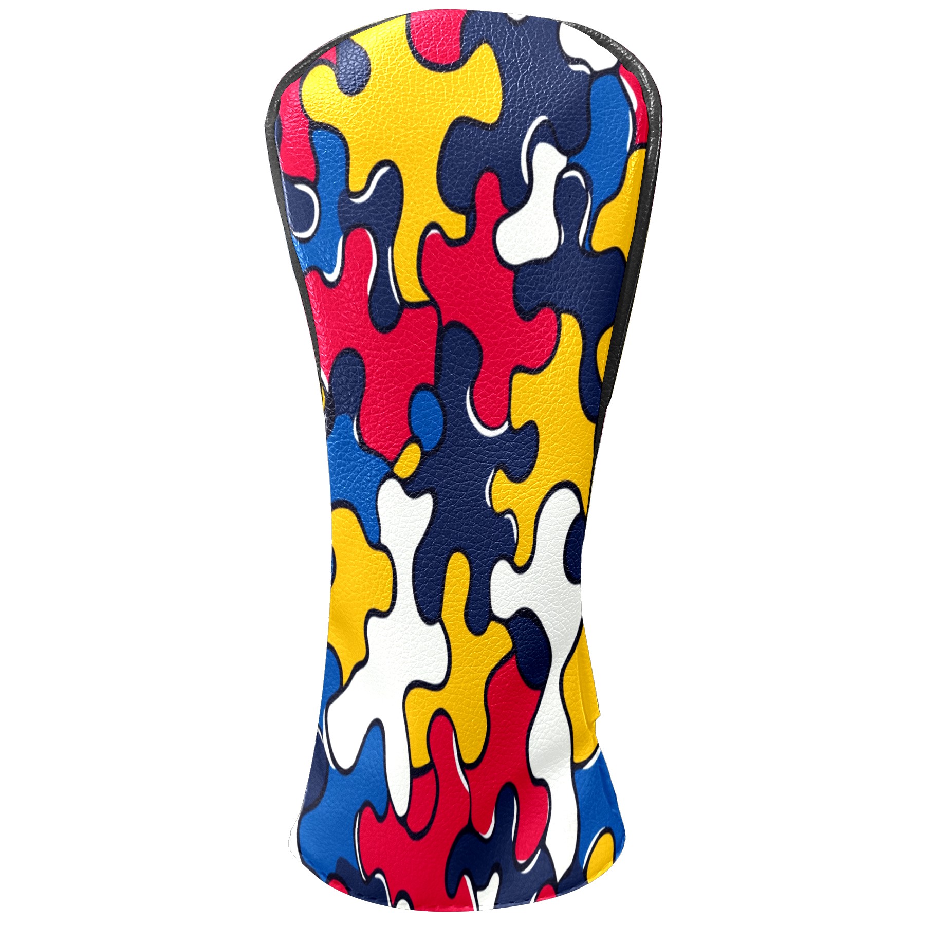 Golf Club Covers PU Leather Waterproof Head Covers for Fairway Woods Hybrids Puzzle Pieces