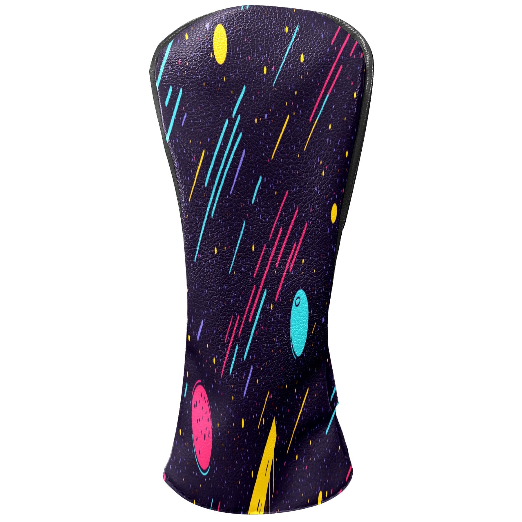 Golf Club Covers PU Leather Waterproof Head Covers for Fairway Woods Hybrids Rain-like Lines Unisex Fits Most Brands