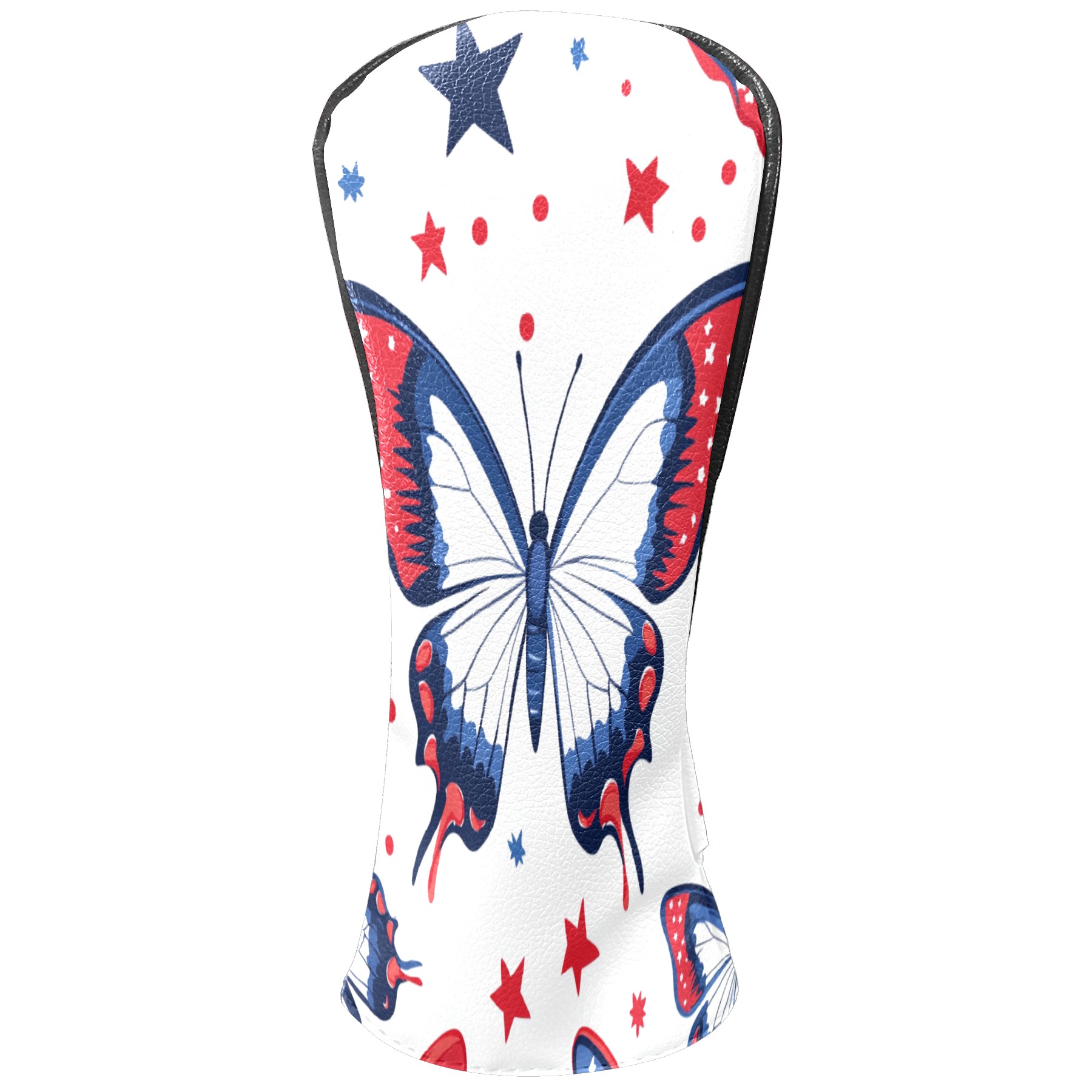 Golf Club Covers PU Leather Waterproof Head Covers for Fairway Woods Hybrids Red Blue Butterfly
