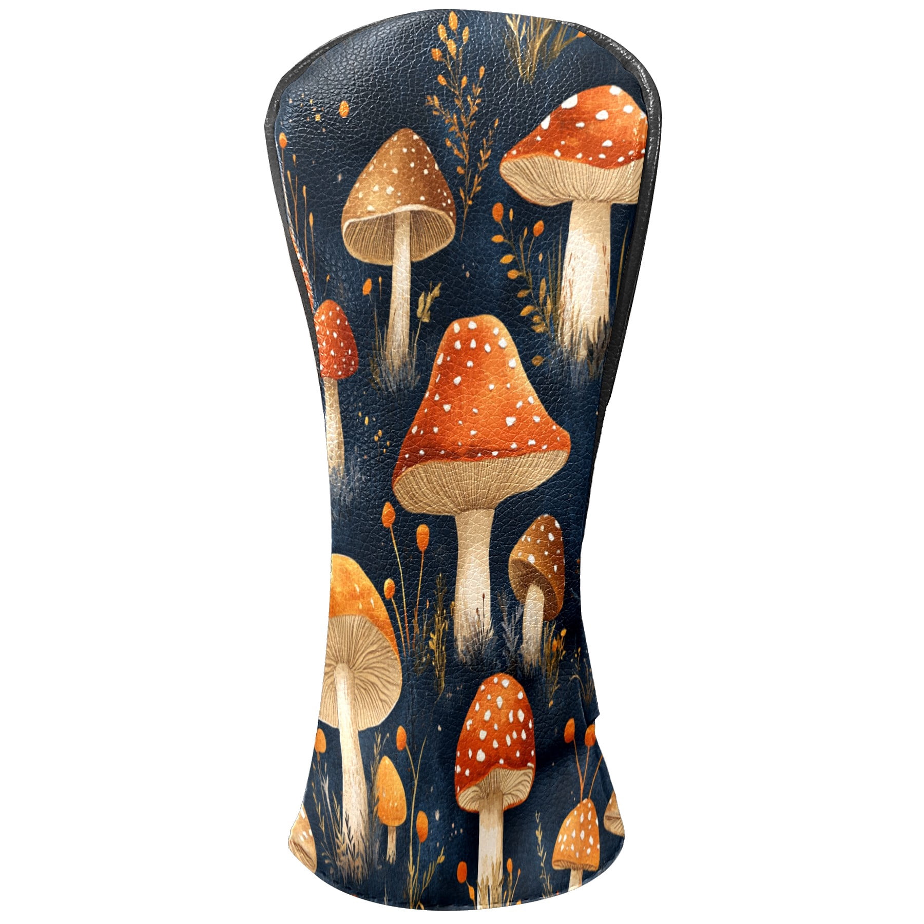 Golf Club Covers PU Leather Waterproof Head Covers for Fairway Woods Hybrids Red Mushroom Unisex Fits Most Brands