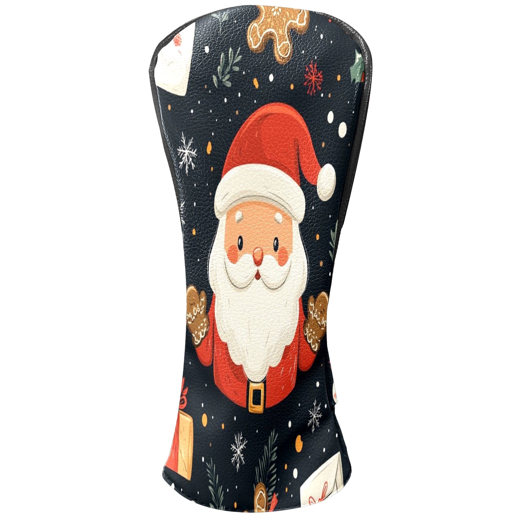 Golf Head Covers Santa Claus Design for Driver, Wood & Hybrid, Premium Waterproof PU Leather with Plush Lining, Festive Christmas Golf Gifts