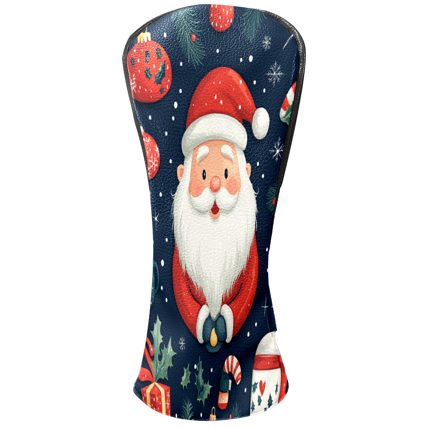 Golf Club Covers PU Leather Waterproof Head Covers for Fairway Woods Hybrids Santa Claus Unisex Fits Most Brands