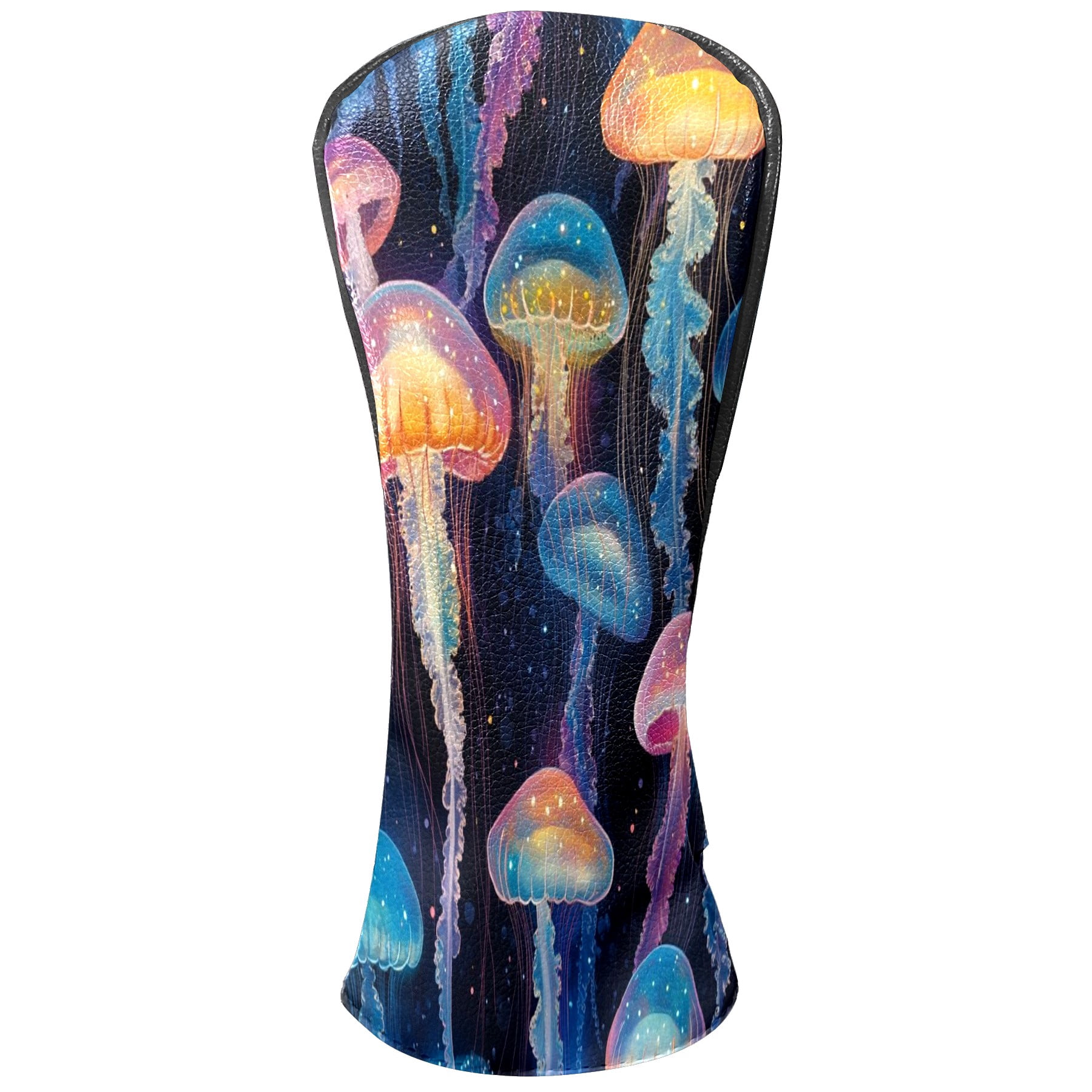 Golf Club Covers PU Leather Waterproof Head Covers for Fairway Woods Hybrids Sea Jellyfish Unisex Fits Most Brands