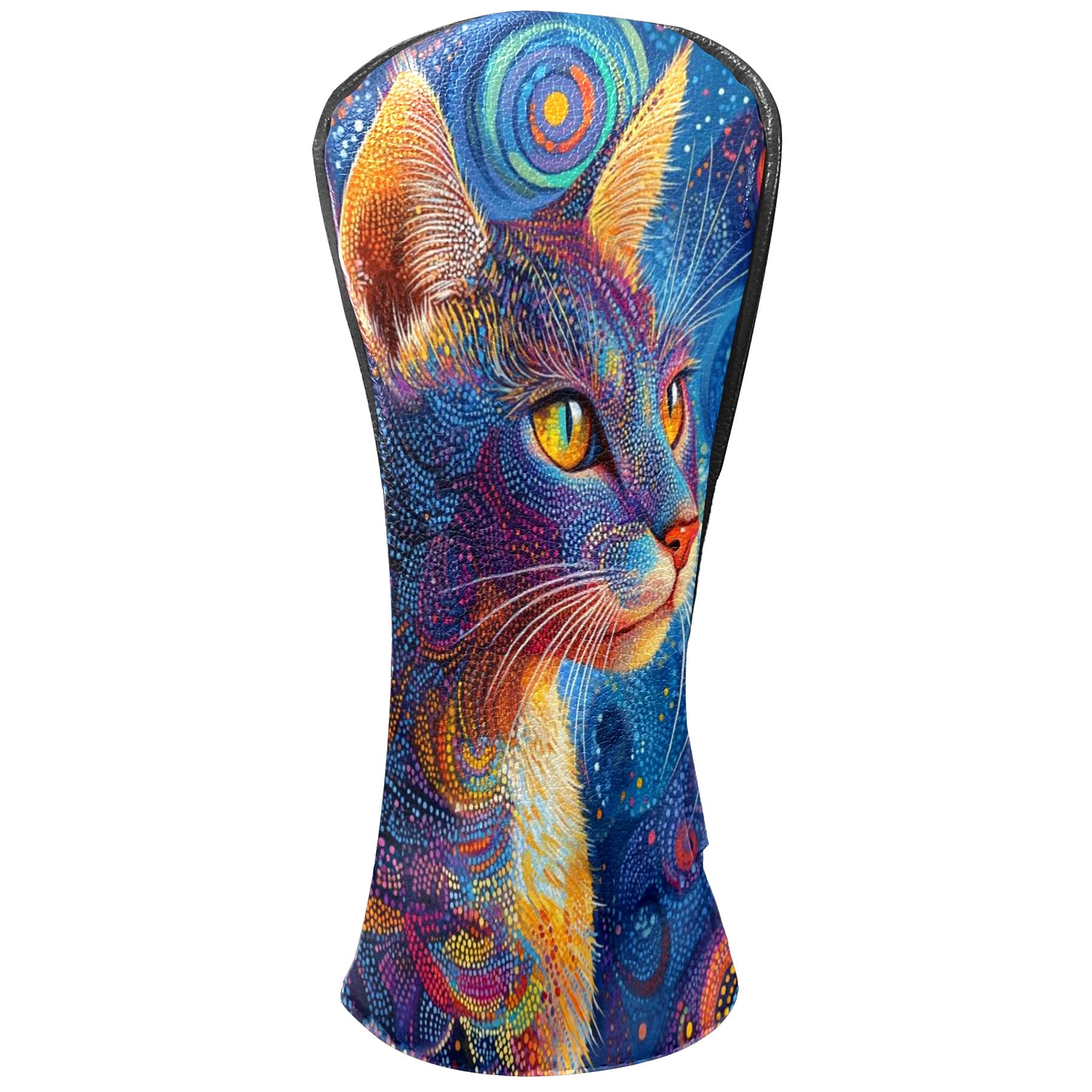 Golf Club Covers PU Leather Waterproof Head Covers for Fairway Woods Hybrids Sequin Cat Unisex Fits Most Brands