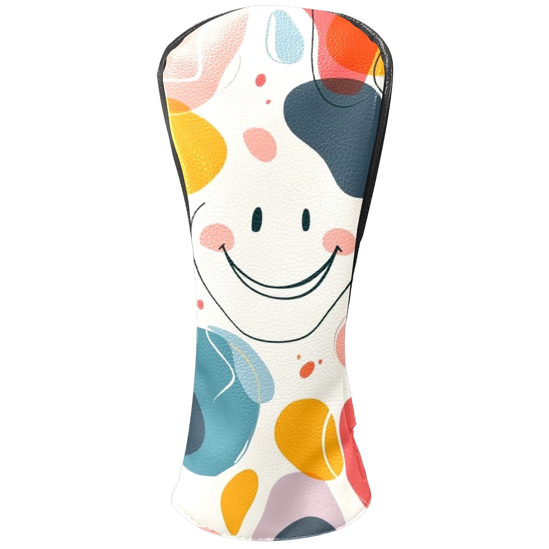 Golf Head Covers Simple Pattern Design for Driver, Wood & Hybrid, Premium Waterproof PU Leather with Plush Lining, Minimalist Golf Gifts