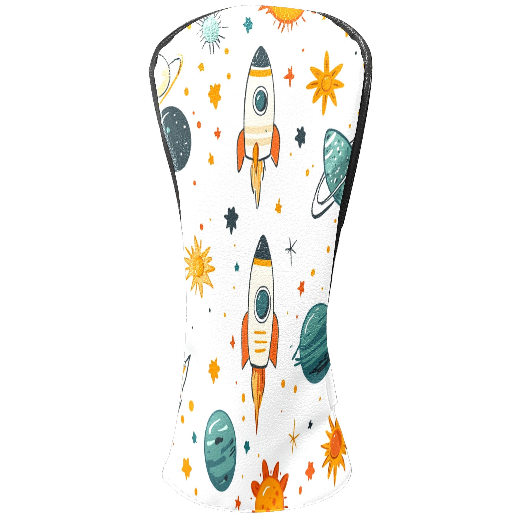 Golf Club Covers PU Leather Waterproof Head Covers for Fairway Woods Hybrids Spaceship Sun