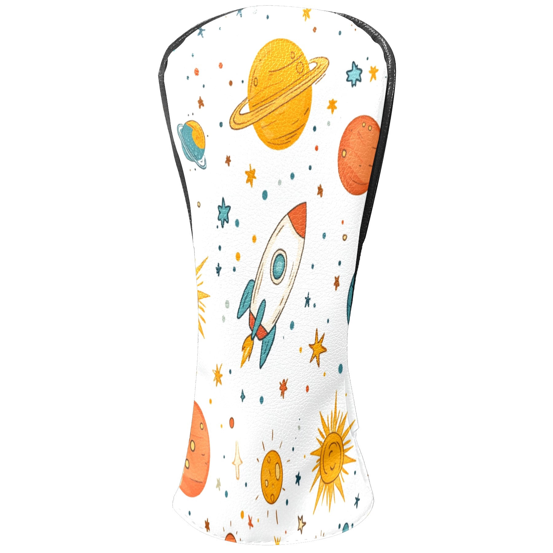Golf Club Covers PU Leather Waterproof Head Covers for Fairway Woods Hybrids Spaceship Sun