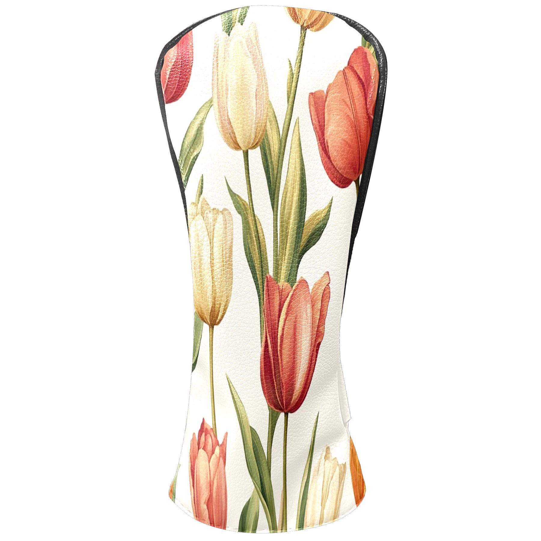 Golf Club Covers PU Leather Waterproof Head Covers for Fairway Woods Hybrids Tulip Unisex Fits Most Brands