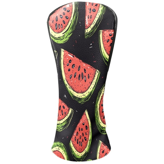 Golf Club Covers PU Leather Waterproof Head Covers for Fairway Woods Hybrids Watermelon Pattern