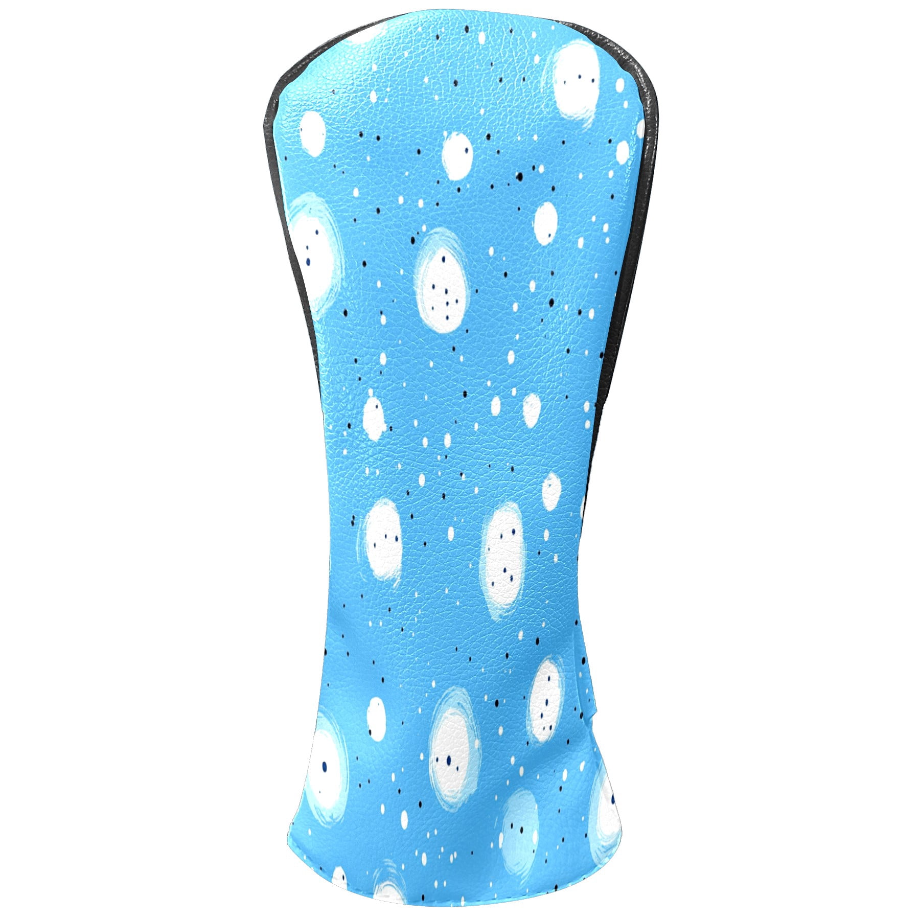 Golf Club Covers PU Leather Waterproof Head Covers for Fairway Woods Hybrids White Polka Dots