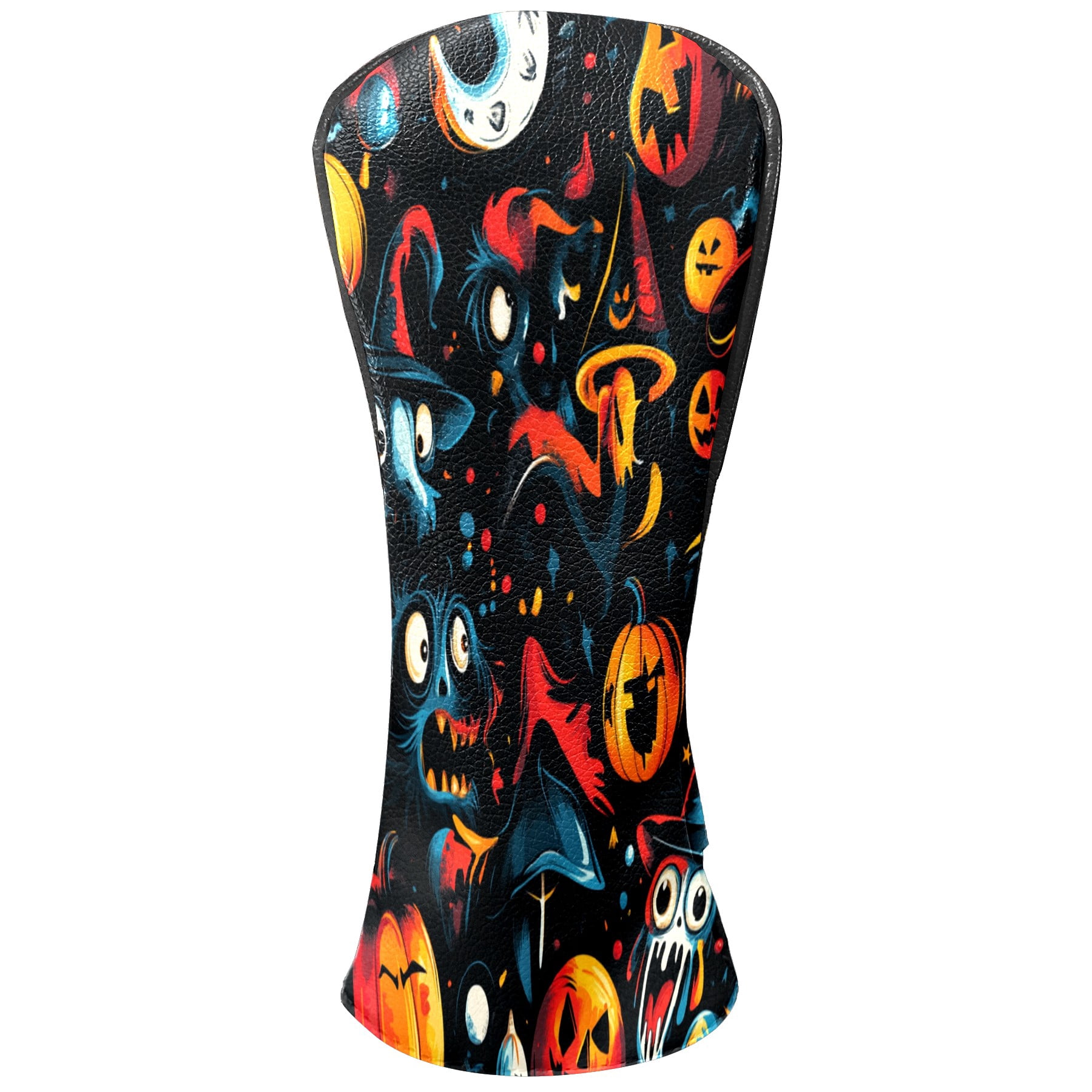Golf Club Covers PU Leather Waterproof Head Covers for Fairway Woods Hybrids Witch Pumpkin