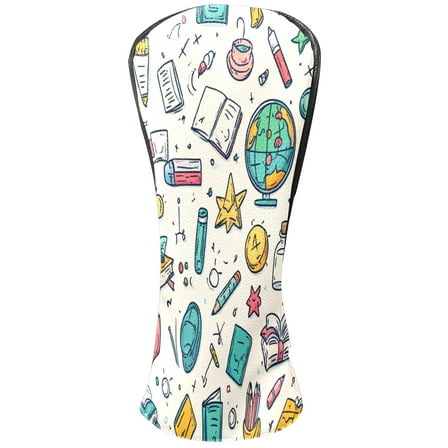 Golf Club Covers PU Leather Waterproof Head Covers for Fairway Woods Hybrids