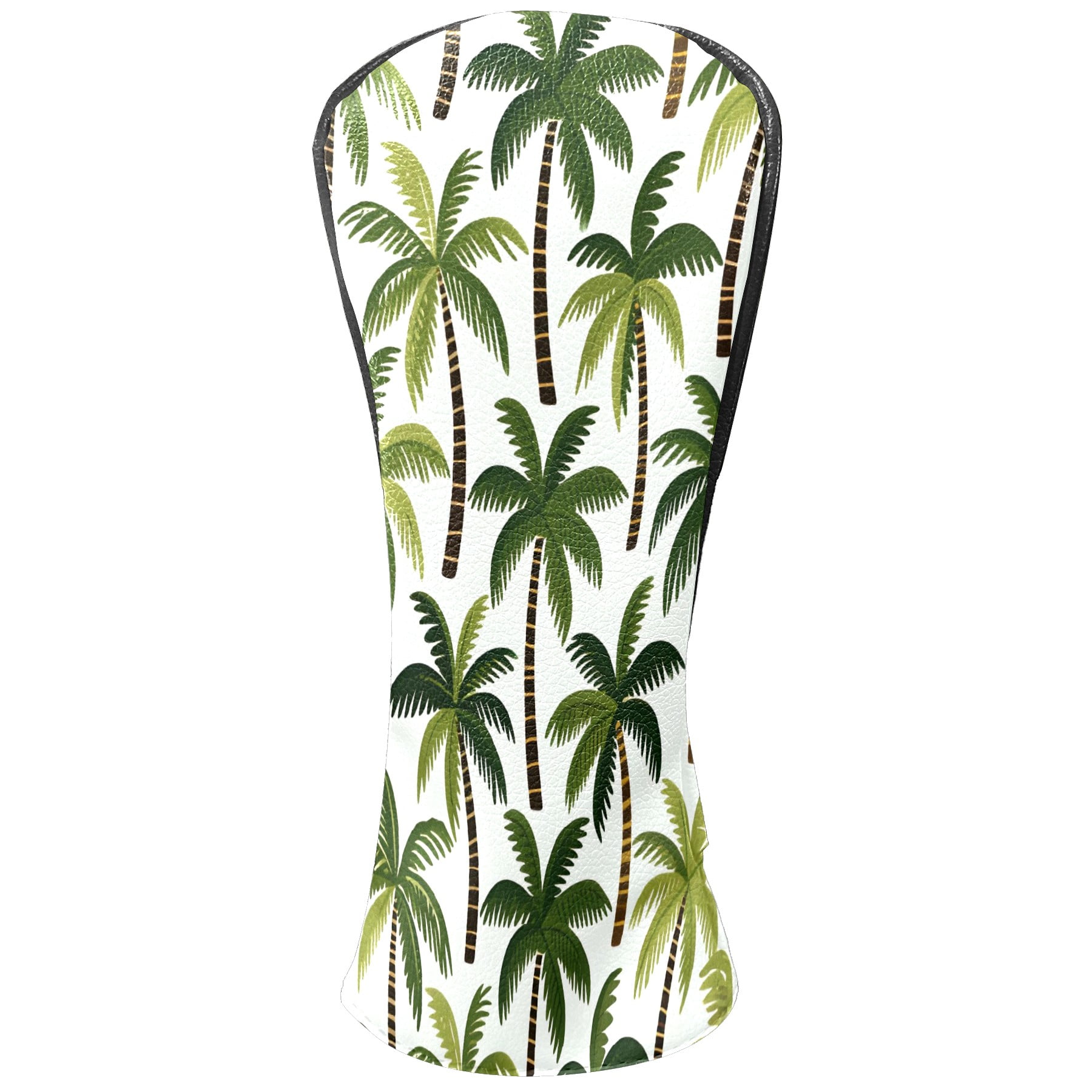 Golf Club Covers, Palm Tree While Premium PU Leather Driver Hybrid Putter Head Covers with Velvet Lining, Waterproof Golf Gifts for Men Women