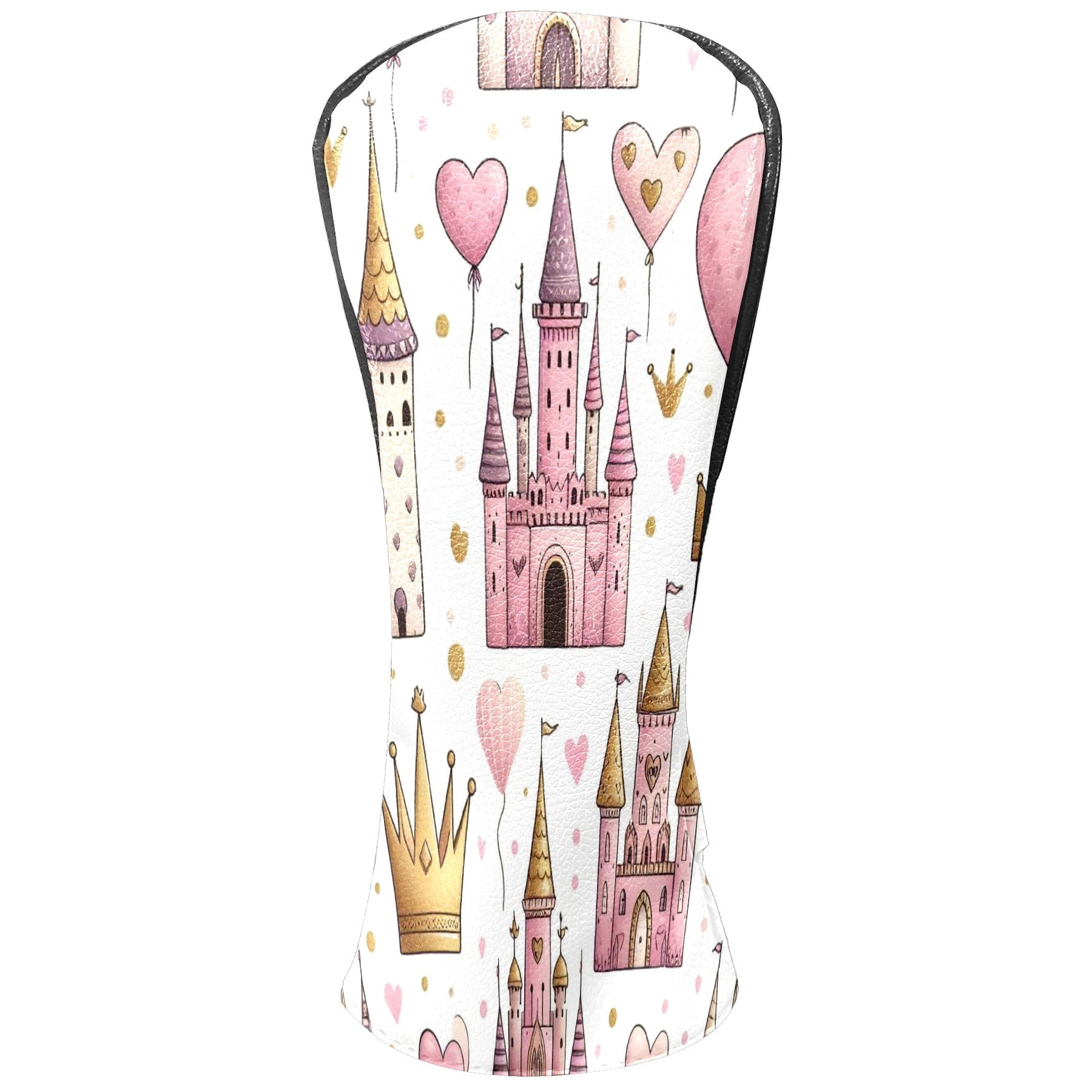 Golf Club Covers, PinkGoldCastle Premium PU Leather Driver Hybrid Putter Head Covers with Velvet Lining, Waterproof Golf Gifts for Men Women