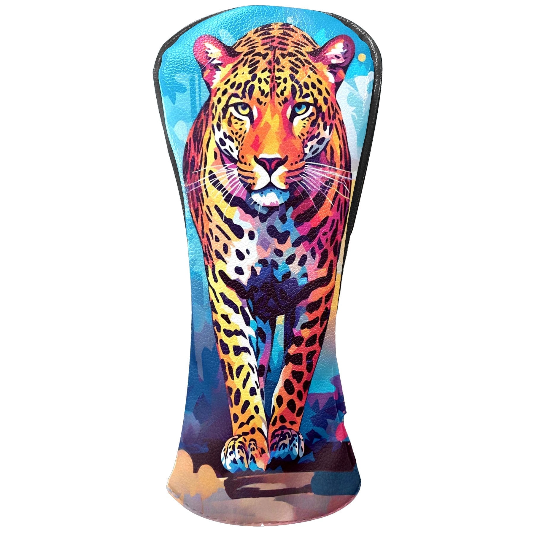 Golf Club Covers, Tiger Blue Premium PU Leather Driver Hybrid Putter Head Covers with Velvet Lining, Waterproof Golf Gifts for Men Women