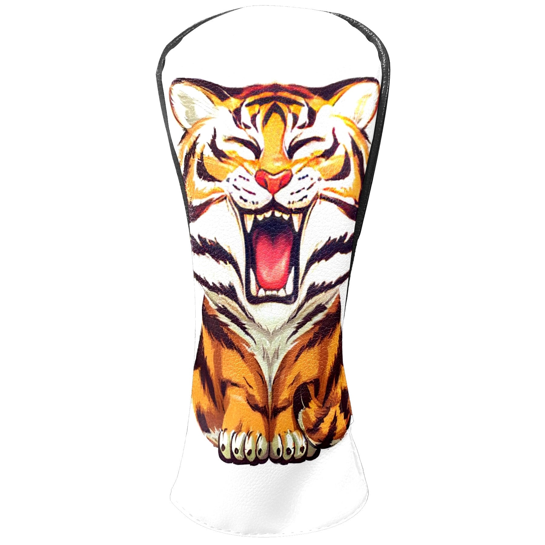 Golf Club Covers, Tiger Premium PU Leather Driver Hybrid Putter Head Covers with Velvet Lining, Waterproof Golf Gifts for Men Women