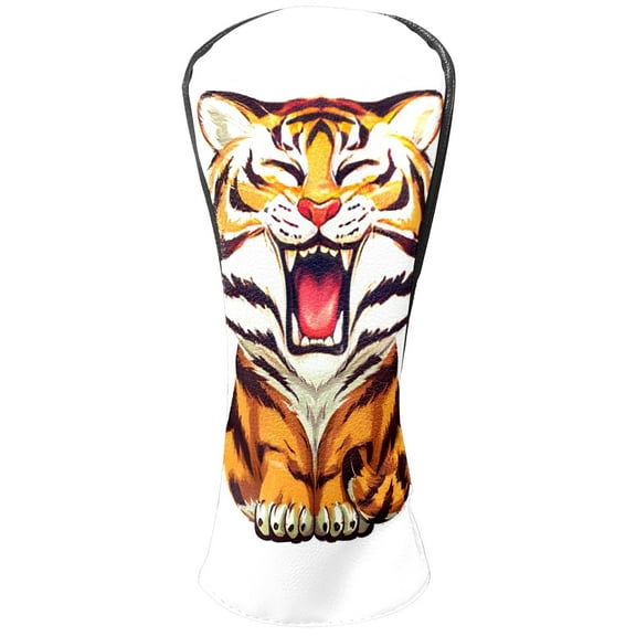 Golf Club Covers, Tiger Premium PU Leather Driver Hybrid Putter Head Covers with Velvet Lining, Waterproof Golf Gifts for Men Women