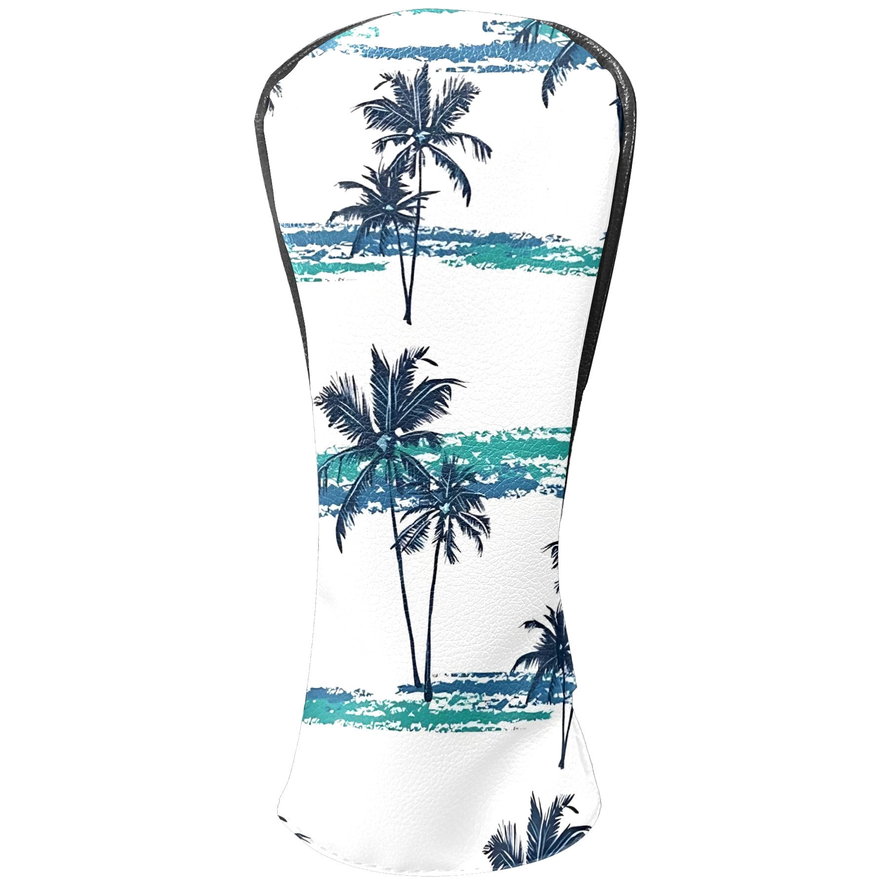 Golf Club Covers, While Palm Tree Premium PU Leather Driver Hybrid Putter Head Covers with Velvet Lining, Waterproof Golf Gifts for Men Women