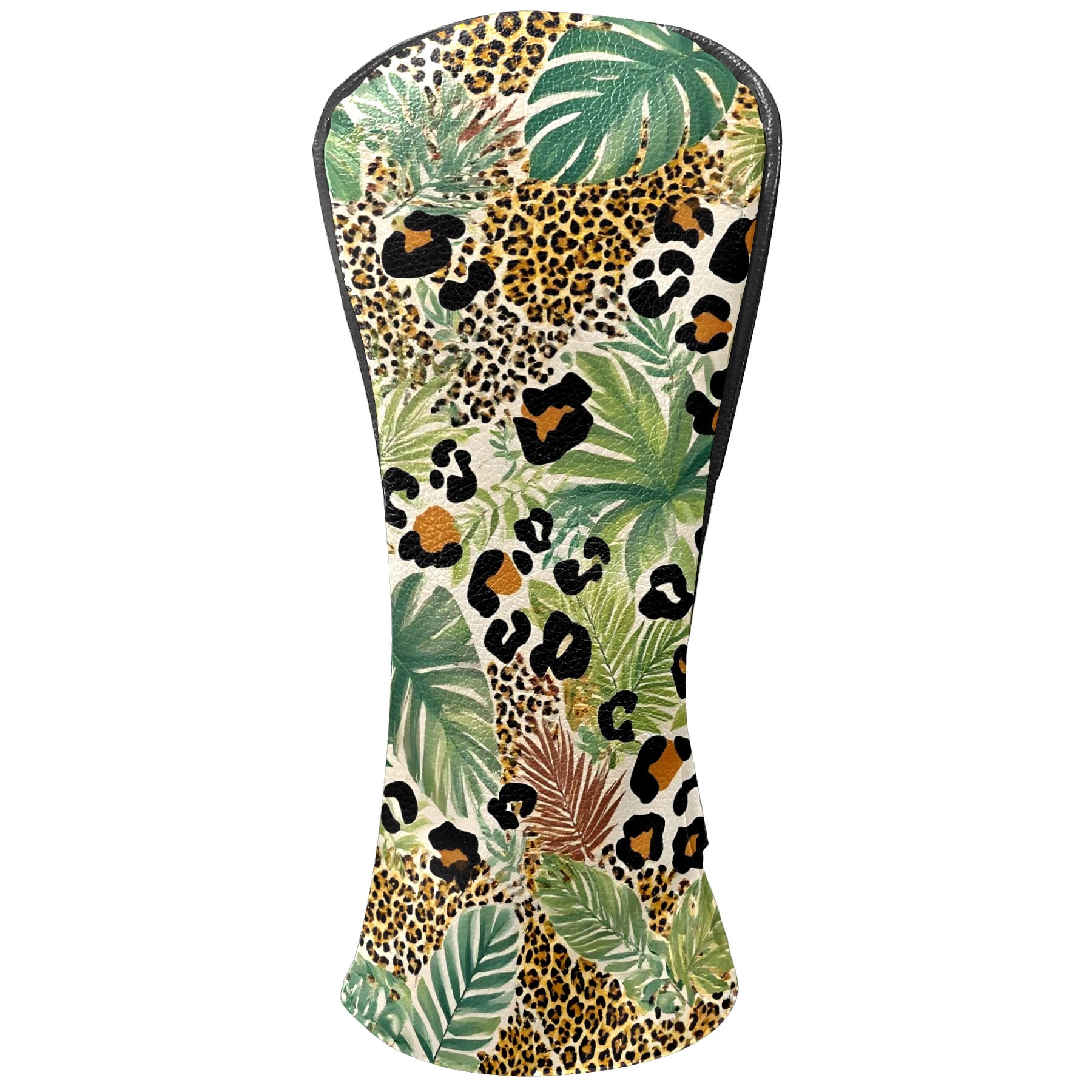 Golf Club Covers, While Palm Tree Premium PU Leather Driver Hybrid Putter Head Covers with Velvet Lining, Waterproof Golf Gifts for Men Women