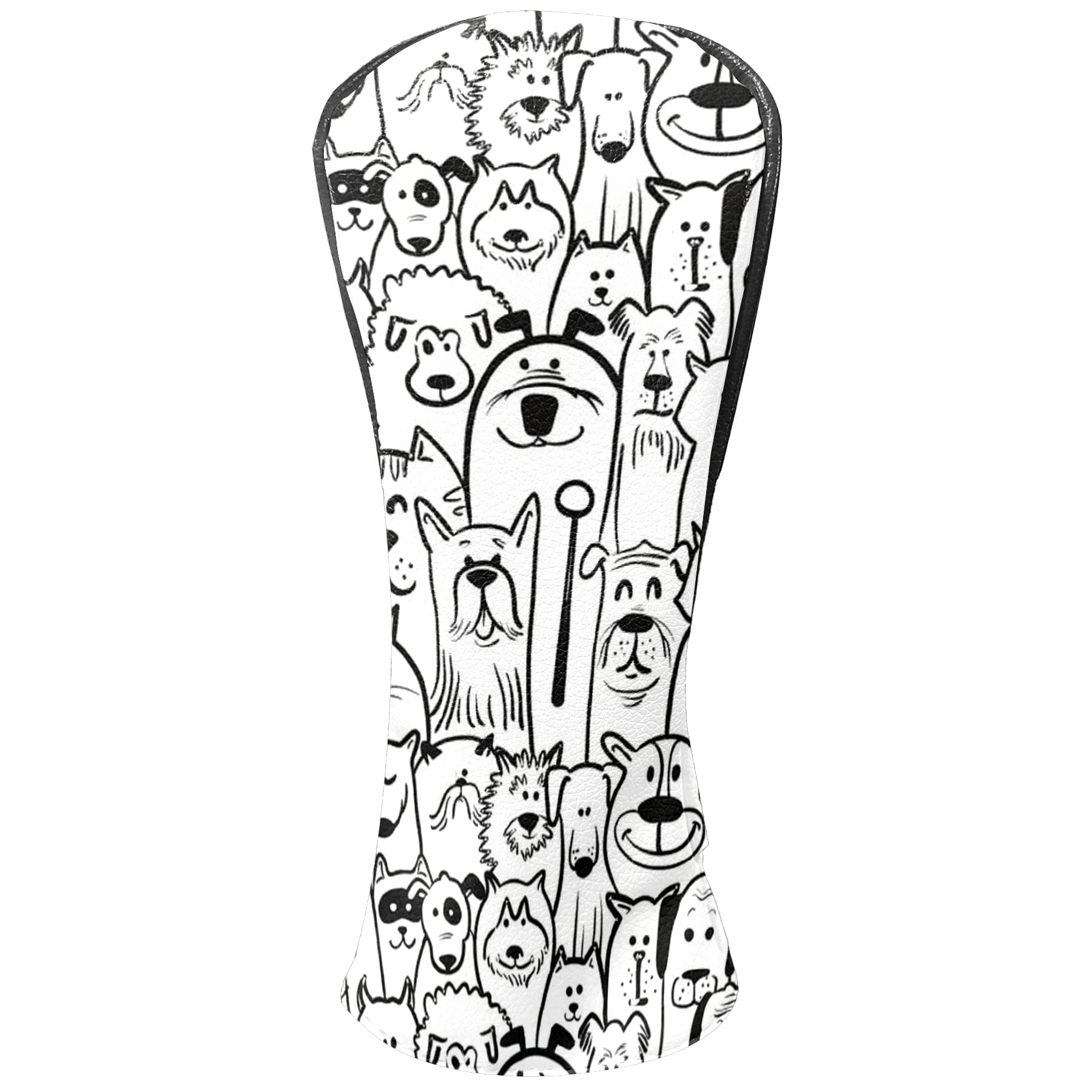 Golf Club Covers, White Animal Premium PU Leather Driver Hybrid Putter Head Covers with Velvet Lining, Waterproof Golf Gifts for Men Women