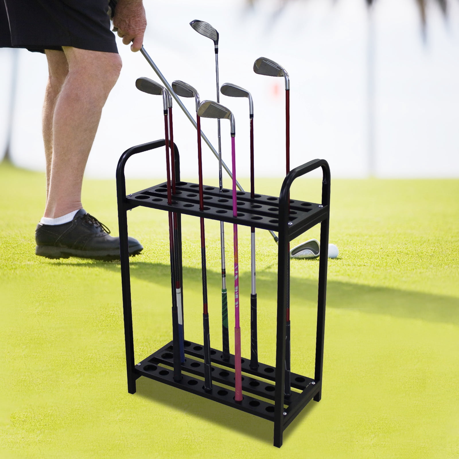 Golf Club Display Holder 27-Hole Golf Clubs Rack Holder Floor Standing ...