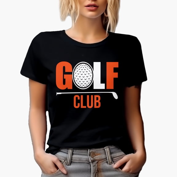 Golf Club Equipment, Golf Player, Golfing or Golfer Themed Merch Gift, Black T-Shirt, Small