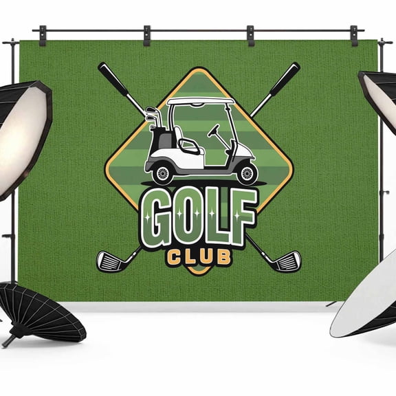 Golf Club Green Backdrop for Photoshoot, Photography Photo Studio Background Wall Backdrop, Abstract Vintage Golf Sports Back Drop Banner Panel for Portraits Wedding Party Live Streaming Decor 7x5Ft