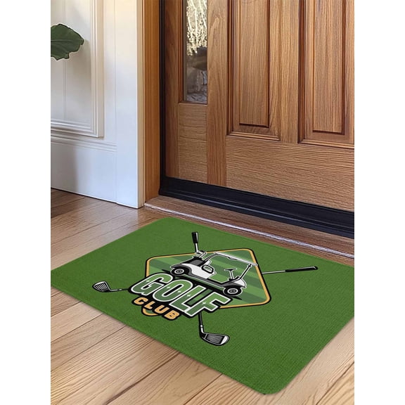 Golf Club Green Door Mat Indoor Outdoor Entrance, Non Slip Rug for Kitchen Bathroom Entryway Rug, Abstract Vintage Golf Sports Washable Doormat Floor Mat for Office Home Decor 24x36 Inch