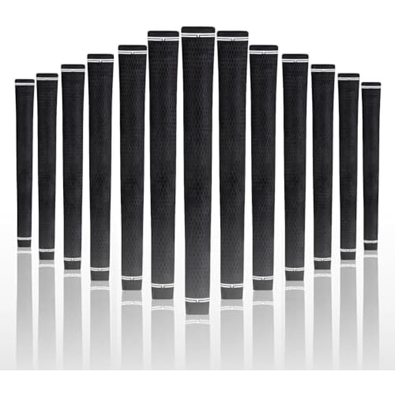 Golf Club Grips Super Jumbo Extra Large Tour 360 Degree Black - NO LOGO - Round .600 Extra Large XL XXL Great for Tall Golfers with Big Hands - Premium Rubber Golf Grips - 13 Pack High Traction