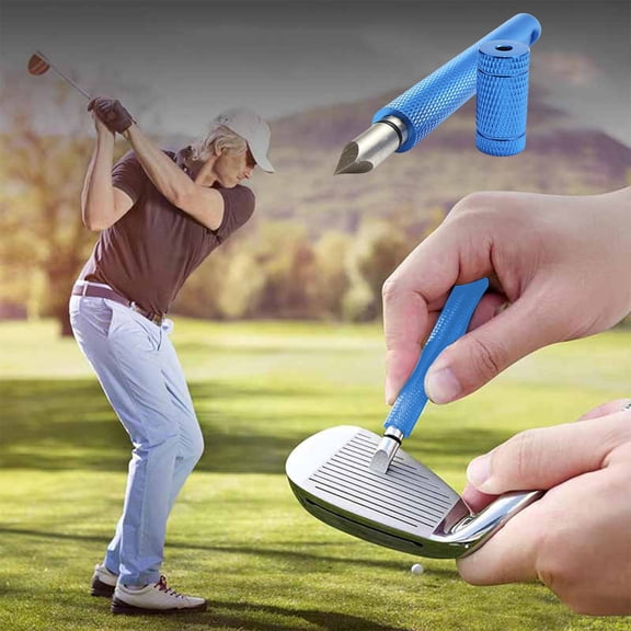 Golf Club Groove Sharpener, Re-Grooving Tool and Cleaner for Wedges & Irons - Generate Optimal Backspin - Suitable for U & V-Grooves