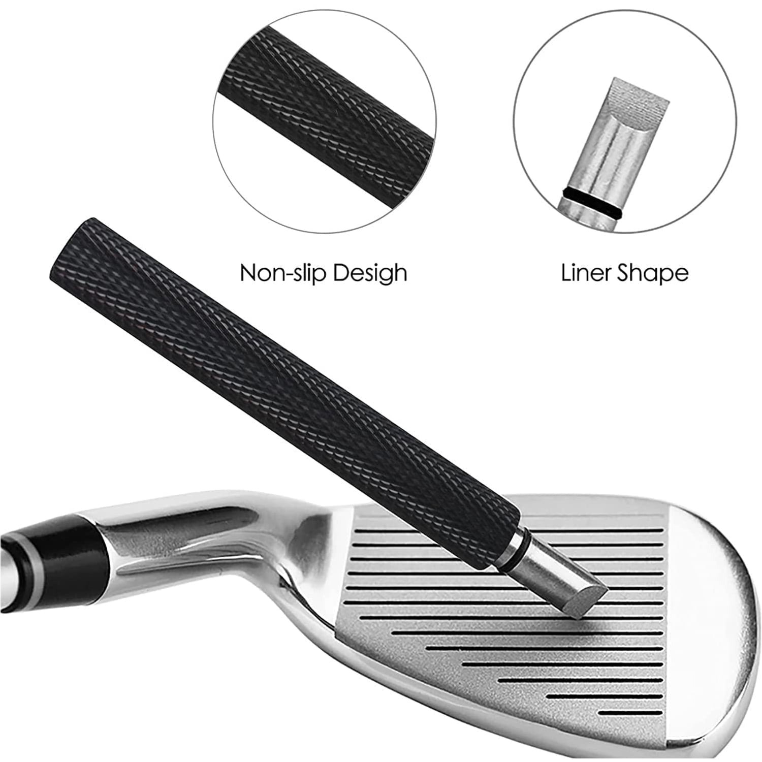 jQMUHLC Golf Club Groove Sharpener,Re-Grooving Tool and Cleaner for Wedges and Irons Fits U & V-Grooves Precision Steel
