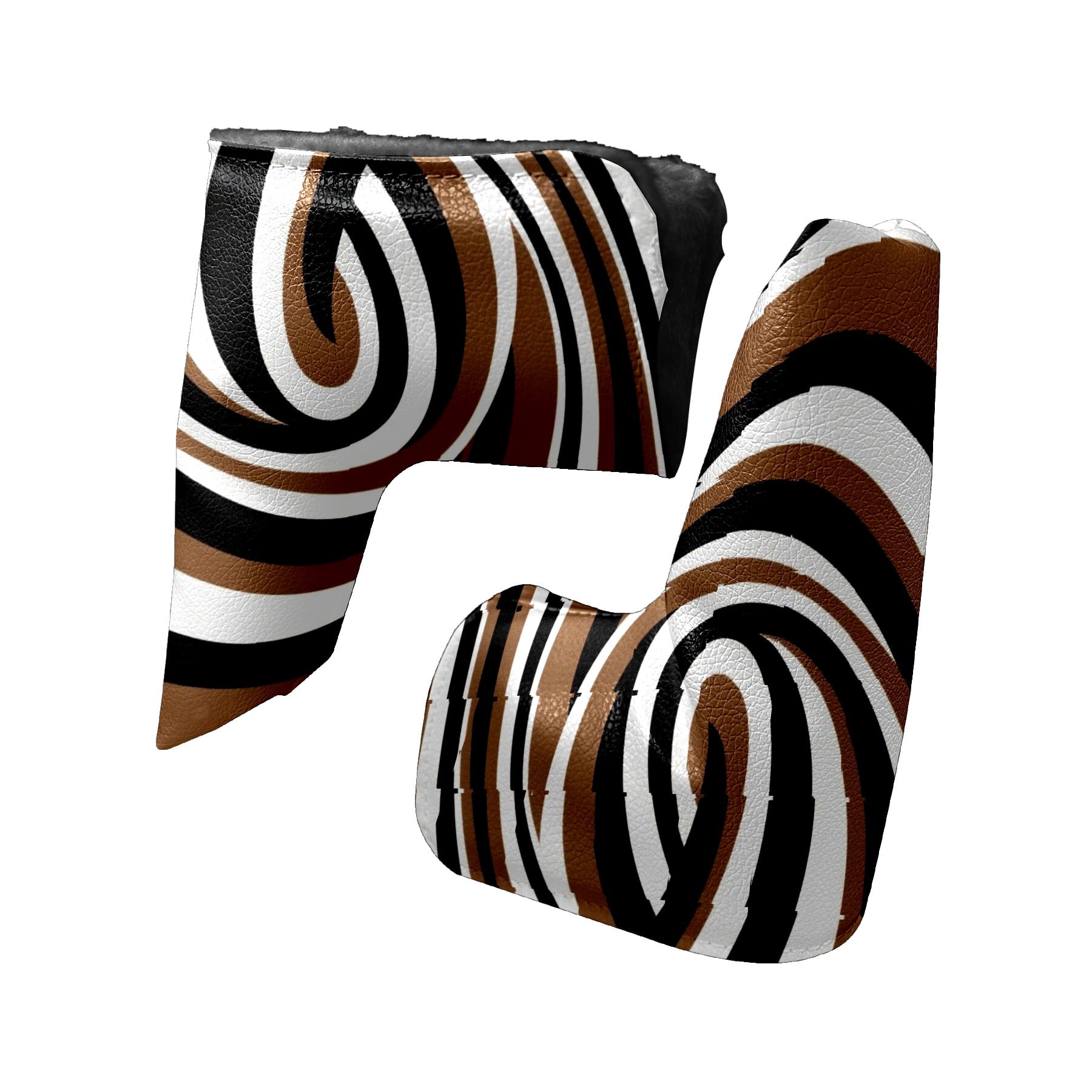 Golf Club Head Cover | Leather Golf Club Putte Headcover , Waterproof Golf Club Head Cover Set Driver Headcovers for Golf Clubs Men Women Black - Brown Spiral