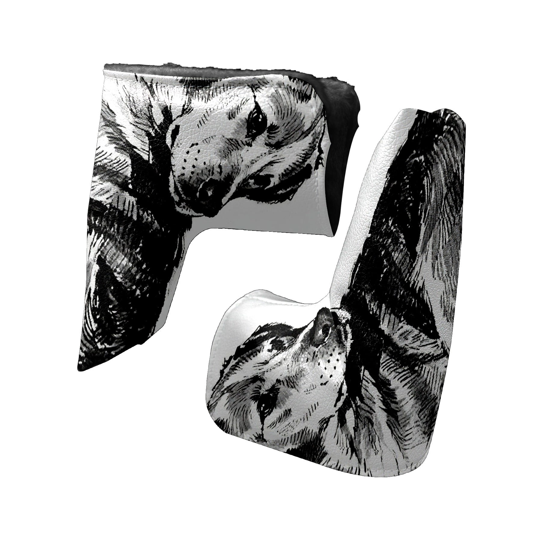 Golf Club Head Cover | Leather Golf Club Putte Headcover , Waterproof Golf Club Head Cover Set Driver Headcovers for Golf Clubs Men Women Black And White Dog
