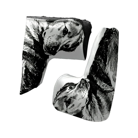 Golf Club Head Cover | Leather Golf Club Putte Headcover , Waterproof Golf Club Head Cover Set Driver Headcovers for Golf Clubs Men Women Black And White Dog