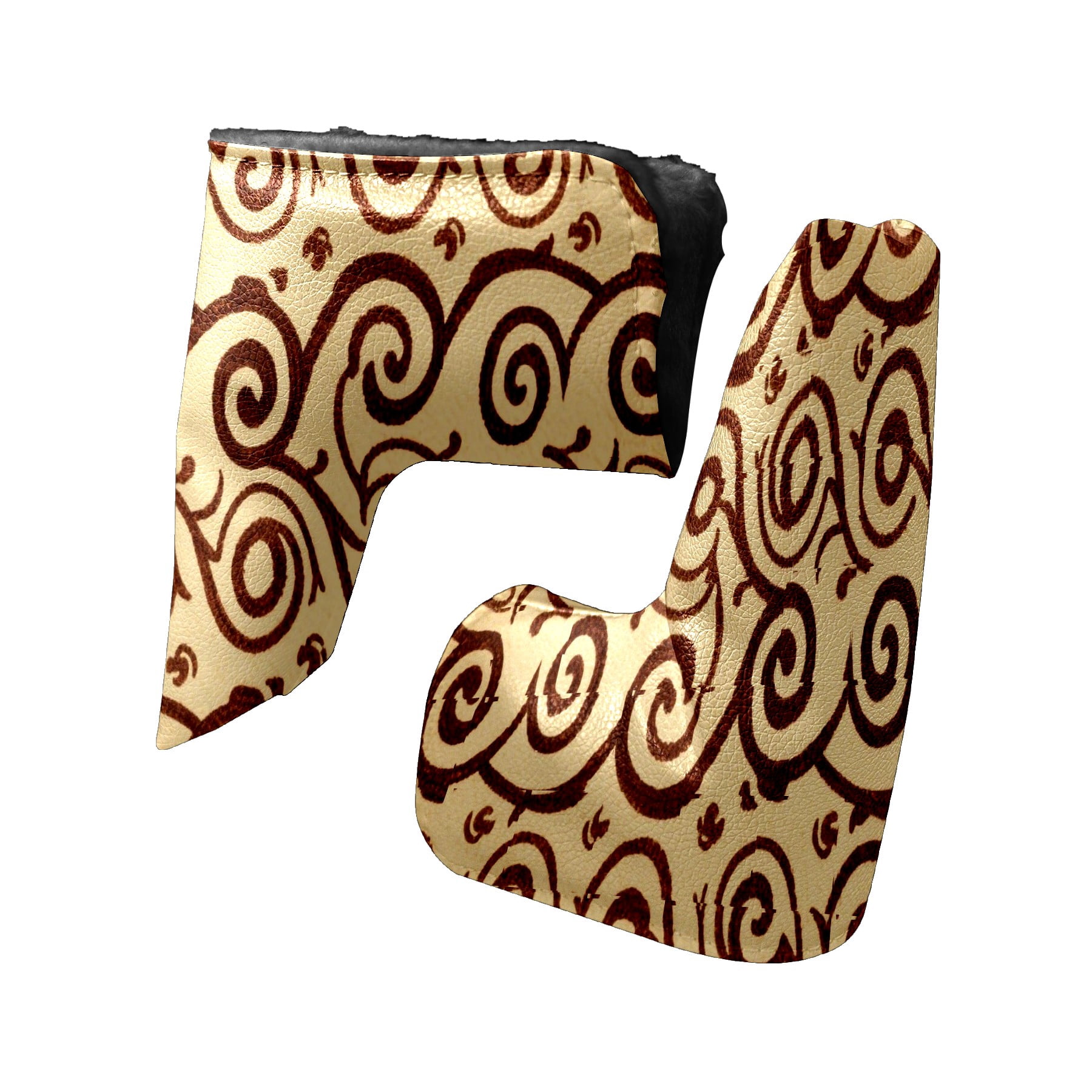 Golf Club Head Cover | Leather Golf Club Putte Headcover , Waterproof Golf Club Head Cover Set Driver Headcovers for Golf Clubs Men Women Brown Scroll Pattern