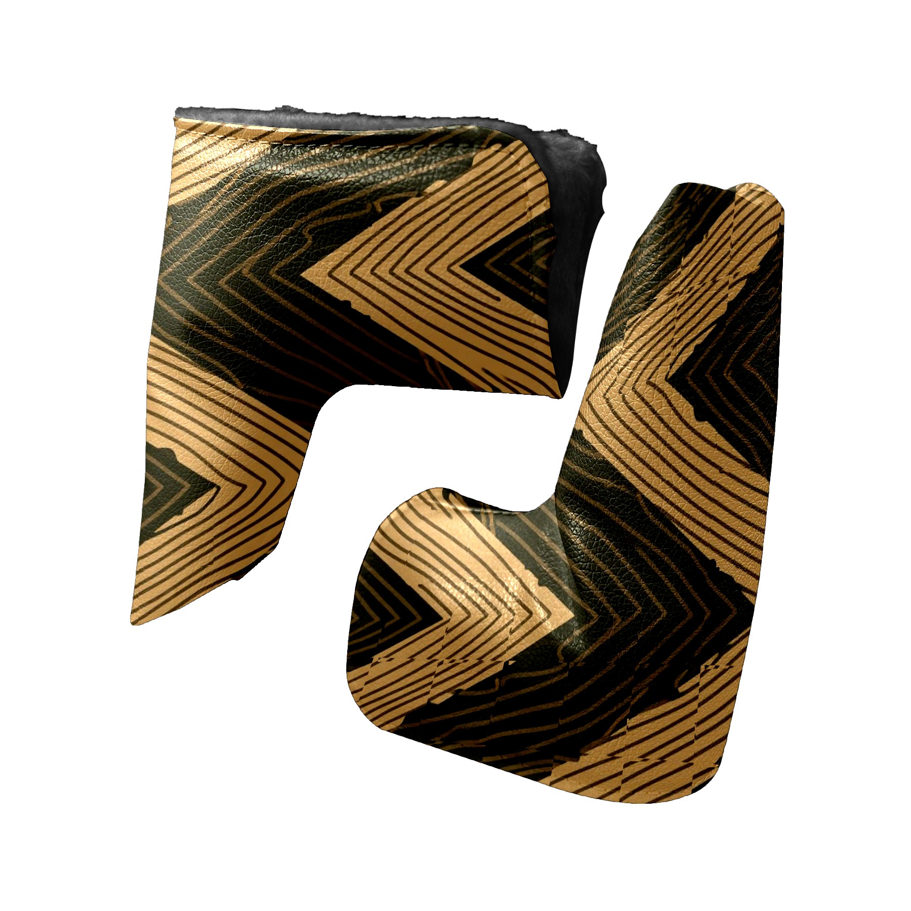 Golf Club Head Cover | Leather Golf Club Putte Headcover , Waterproof Golf Club Head Cover Set Driver Headcovers for Golf Clubs Men Women Chevron Wood Design