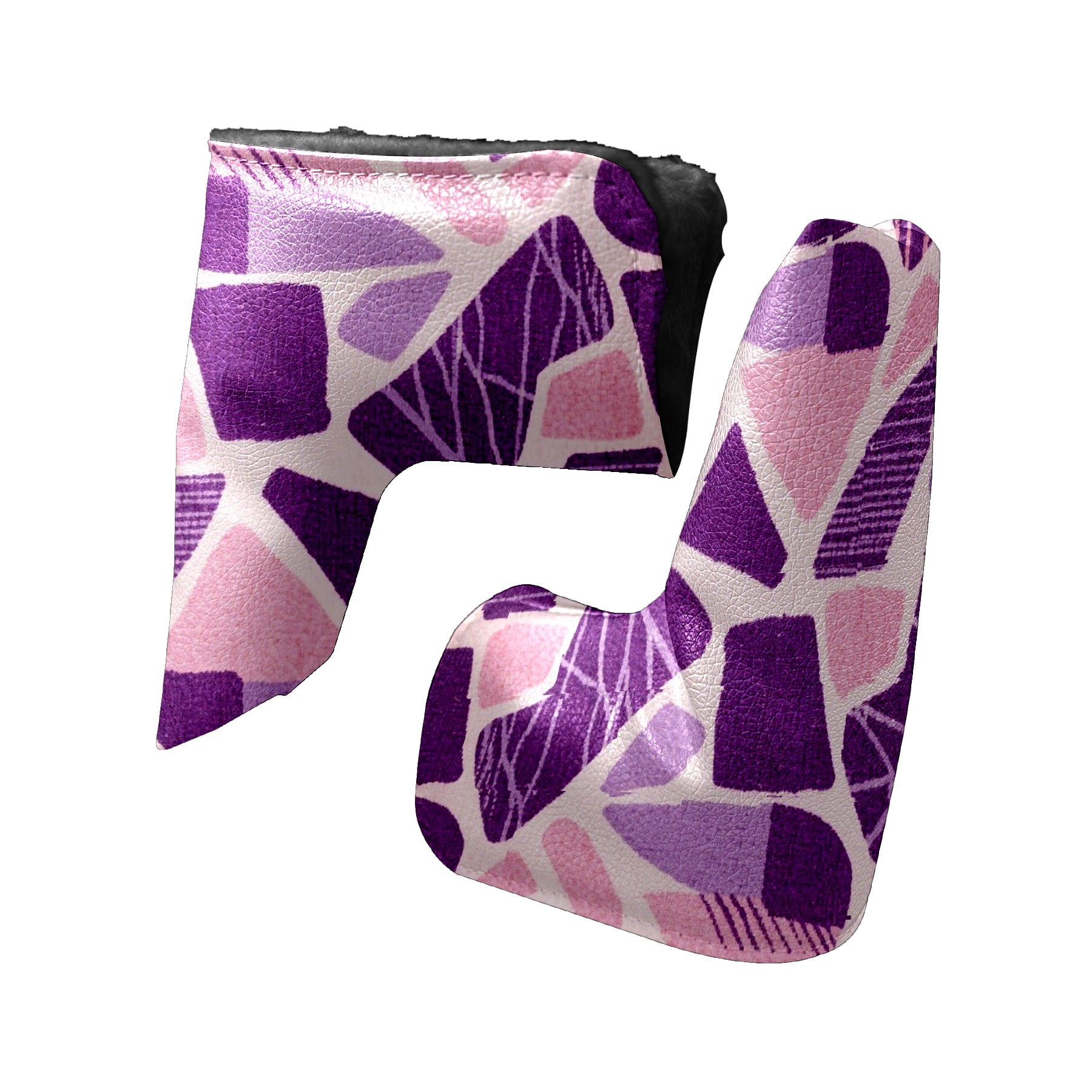 Golf Club Head Cover | Leather Golf Club Putte Headcover , Waterproof Golf Club Head Cover Set Driver Headcovers for Golf Clubs Men Women Purple Mosaic Style