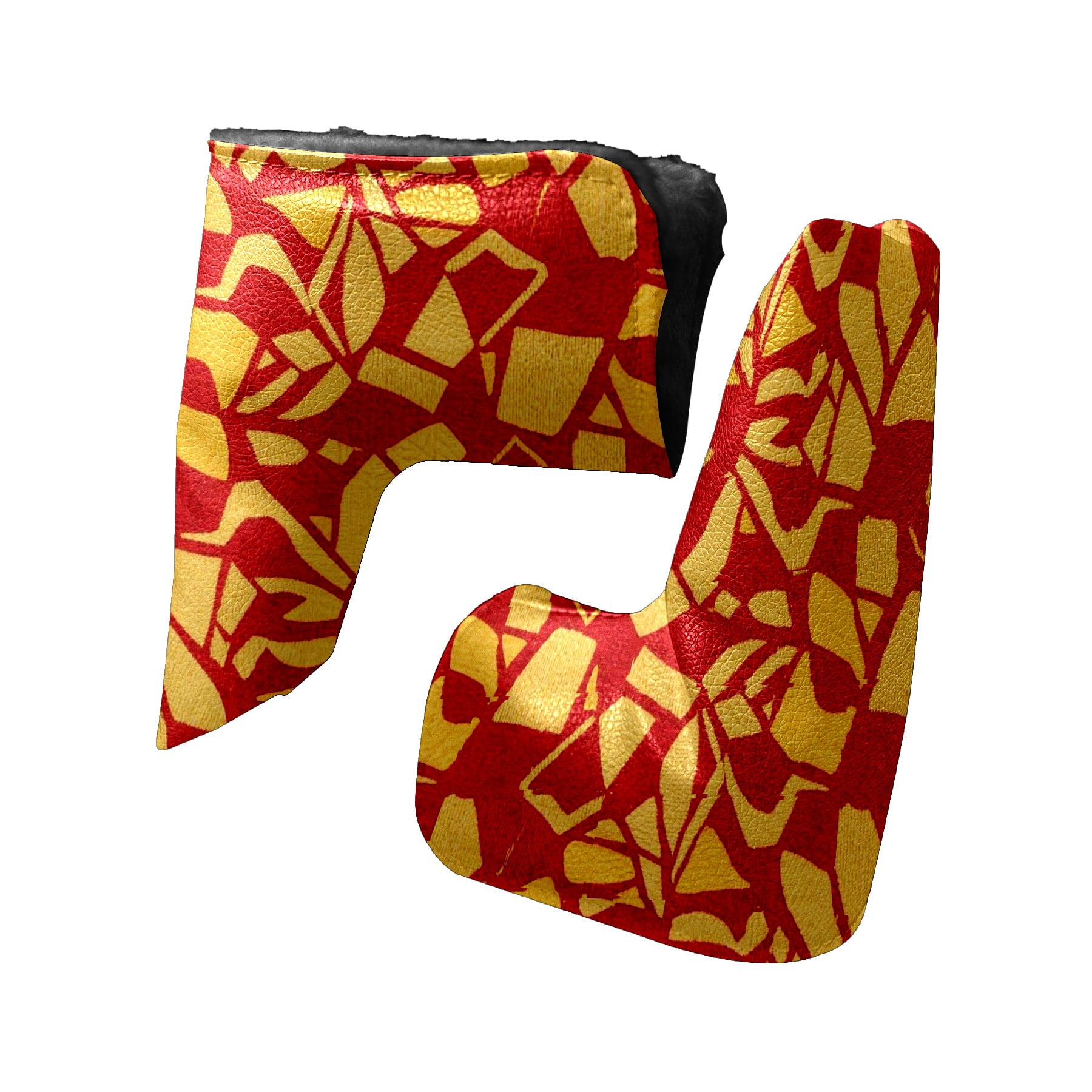Golf Club Head Cover | Leather Golf Club Putte Headcover , Waterproof Golf Club Head Cover Set Driver Headcovers for Golf Clubs Men Women Red - Orange Fragment Pattern
