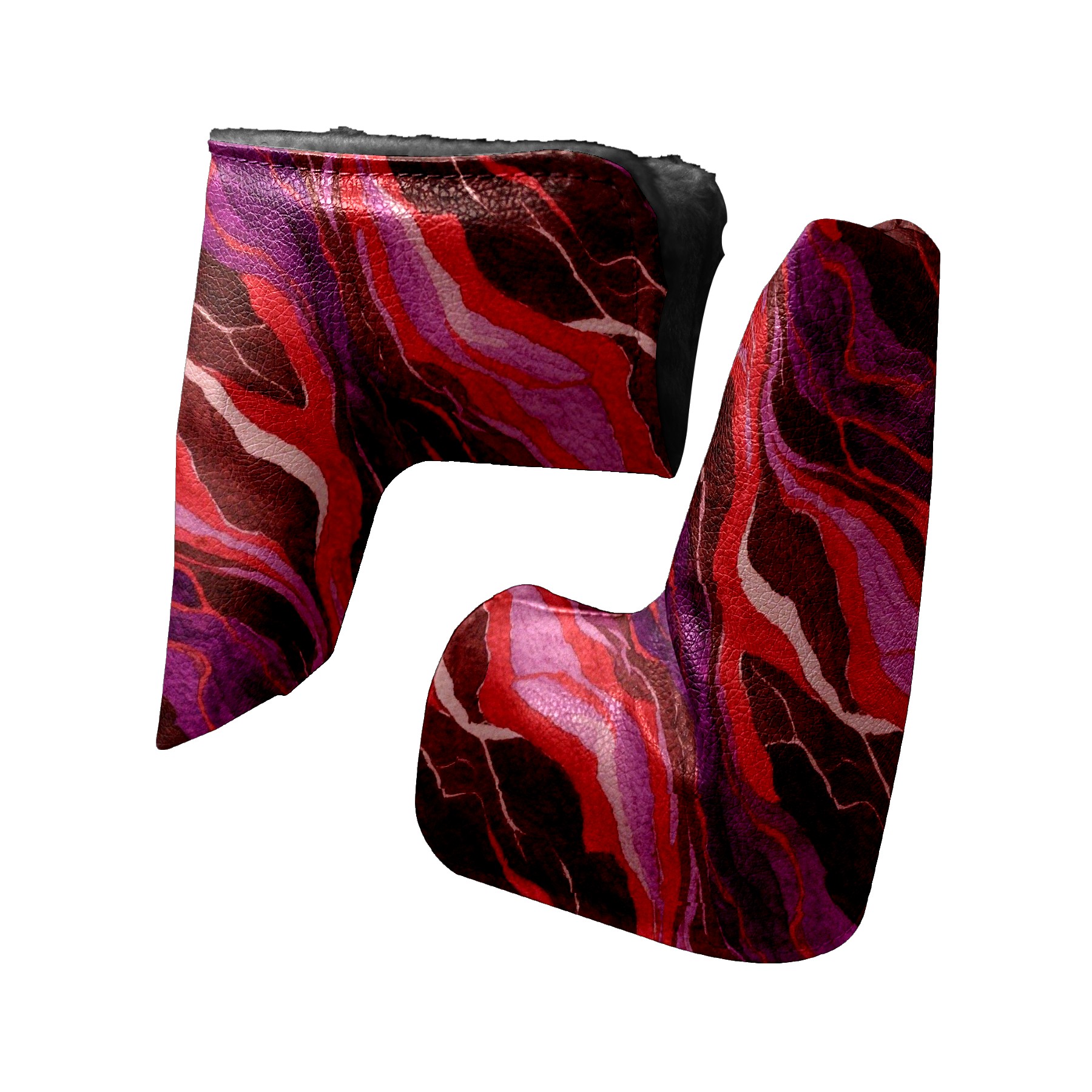 Golf Club Head Cover | Leather Golf Club Putte Headcover , Waterproof Golf Club Head Cover Set Driver Headcovers for Golf Clubs Men Women Red Purple Wave