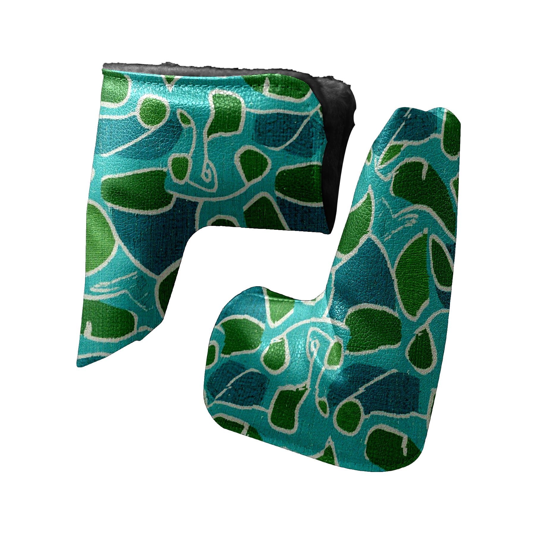 Golf Club Head Cover | Leather Golf Club Putte Headcover , Waterproof Golf Club Head Cover Set Driver Headcovers for Golf Clubs Men Women Teal - Green Fragment Mosaic