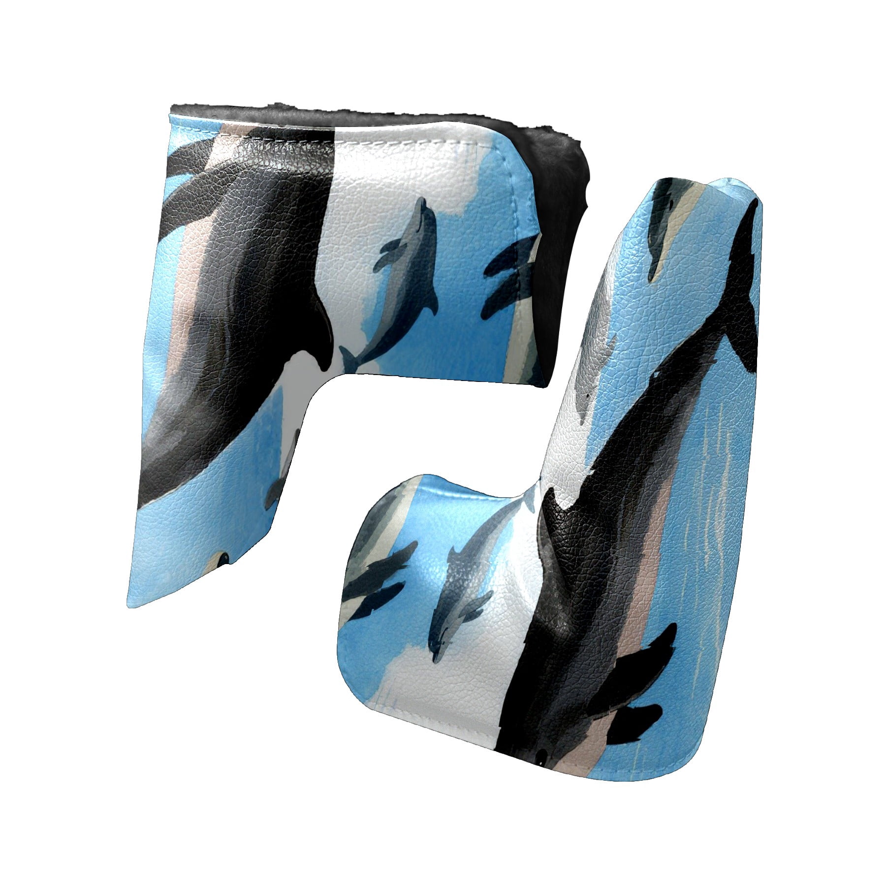 Golf Club Head Cover | Leather Golf Club Putte Headcover , Waterproof Golf Club Head Cover Set Driver Headcovers for Golf Clubs Men Women Dolphins