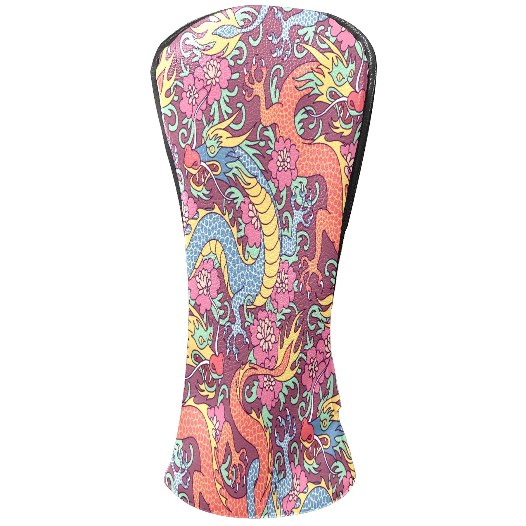 Golf Club Head Cover Waterproof Leather Golf Accessories HeadCovers Set Driver Headcover for Women Men Cartoon Colorful Dragon