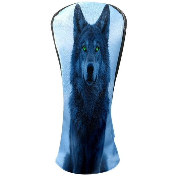 Golf Club Head Cover Waterproof Leather Golf Accessories HeadCovers Set Driver Headcover for Women Men Grey Wolf