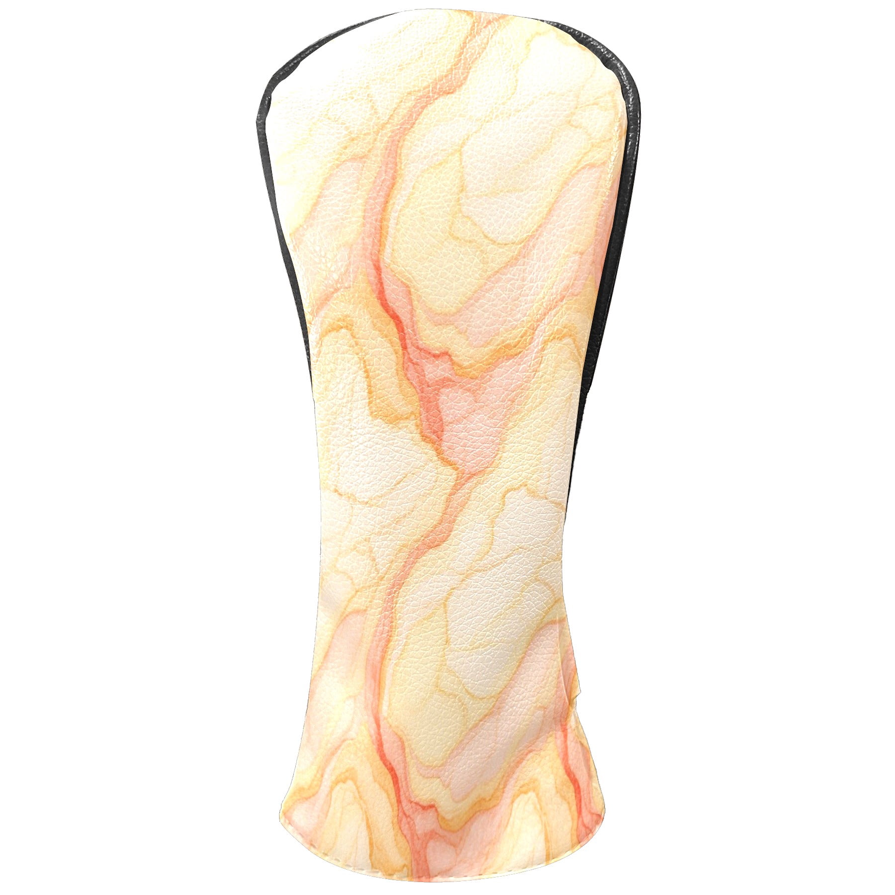 Golf Club Head Cover Waterproof Leather Golf Accessories HeadCovers Set Driver Headcover for Women Men Orange Marble Swirl