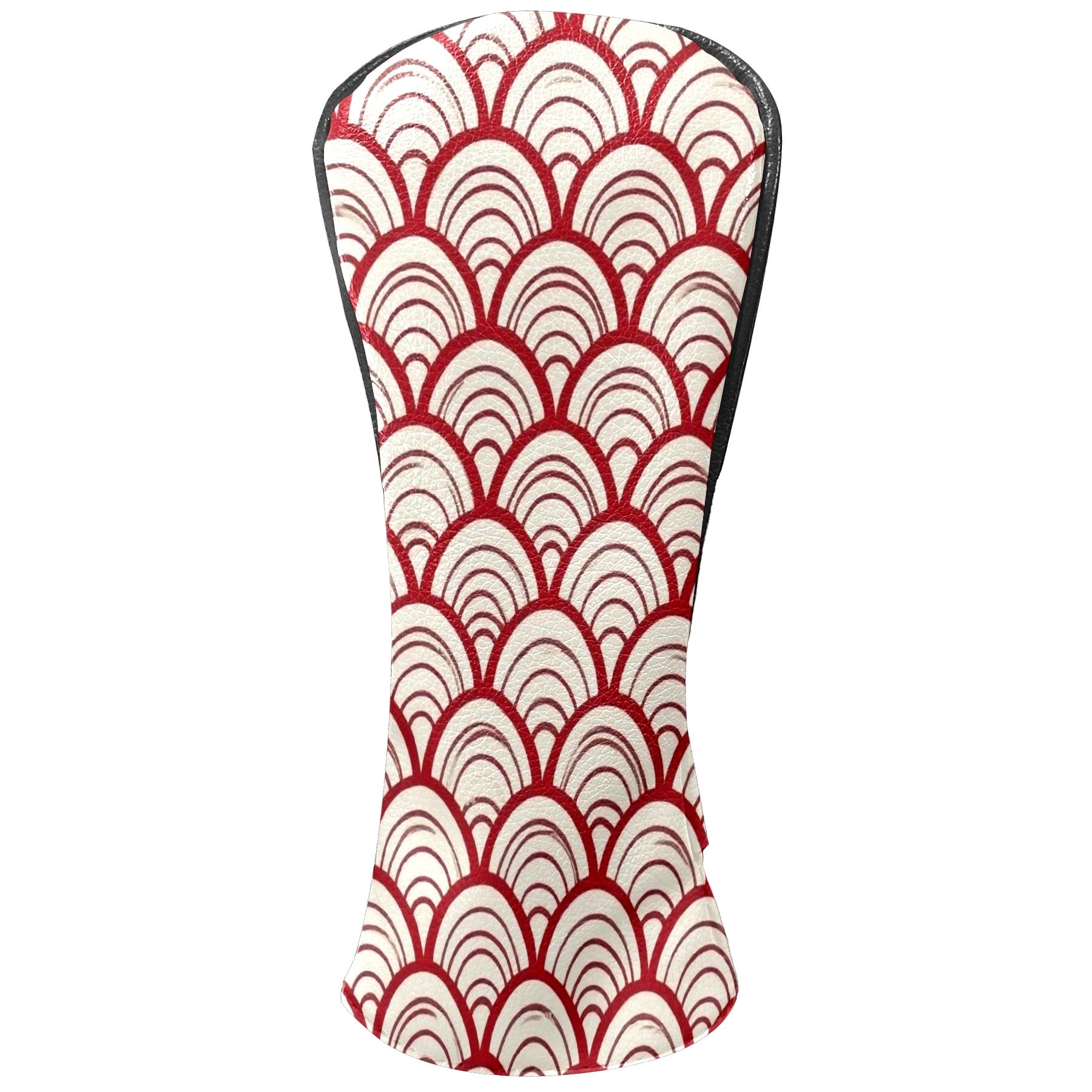 Golf Club Head Cover Waterproof Leather Golf Accessories HeadCovers Set Driver Headcover for Women Men Red Scallop Design